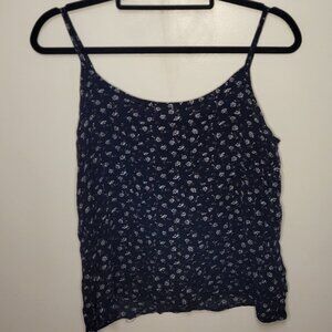 ARDENE Navy Floral Tank Top (Small)